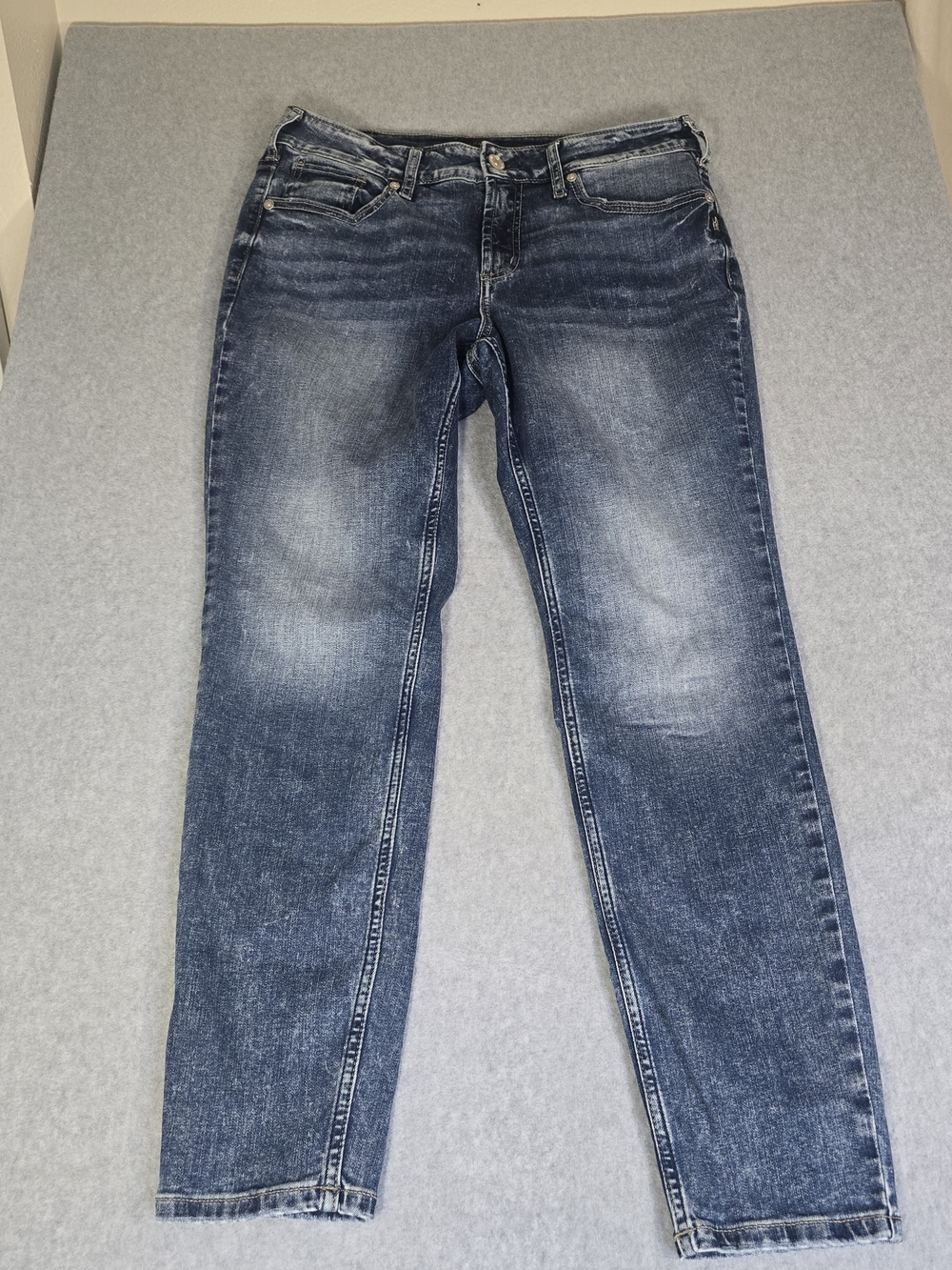Silver Jeans Co Suki Skinny Womens W33 L29 Mid Rise Stretch Dark Wash Jeans